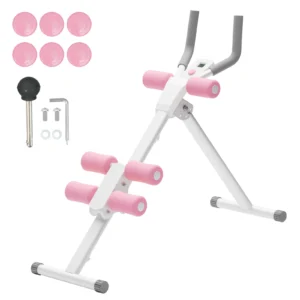 Abdominal Machine Trainer Core Workout Foldable Home Gym Equipment 4-Level Waist Toner with Knee Protection 250 lbs Capacity for Men & Women